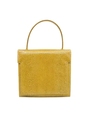 1960s Saks Mustard Leather Top Handle Bag