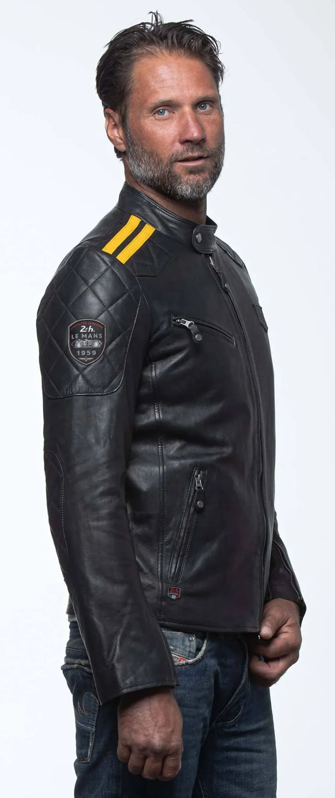 24 hour le mans black leather jacket “duff 4”