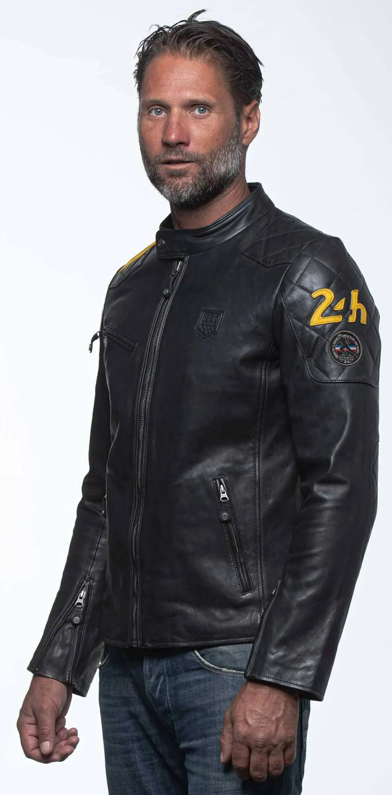 24 hour le mans black leather jacket “duff 4”