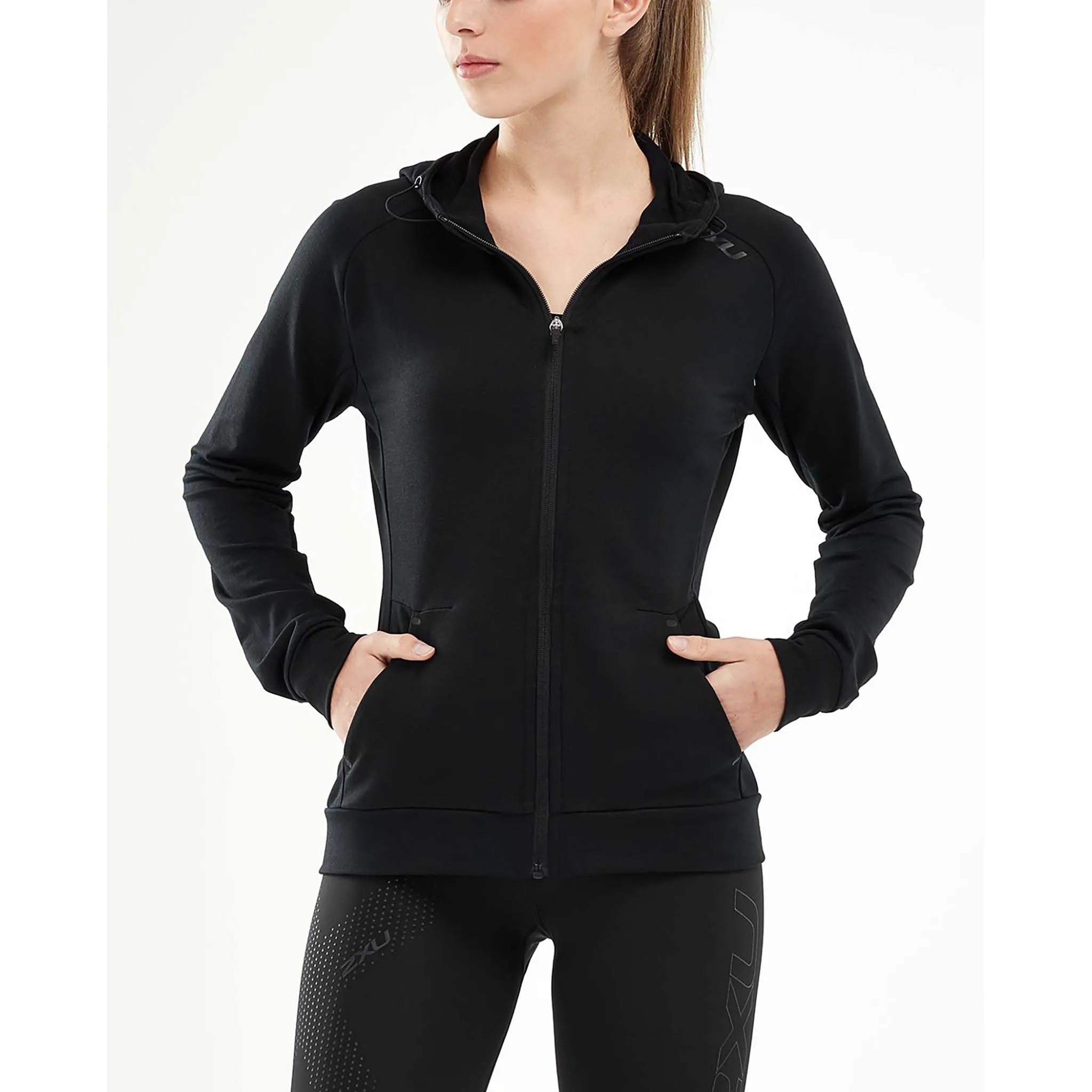 2XU Transit Zip Hoodie chandail kangourou avec fermeture eclair pour femme