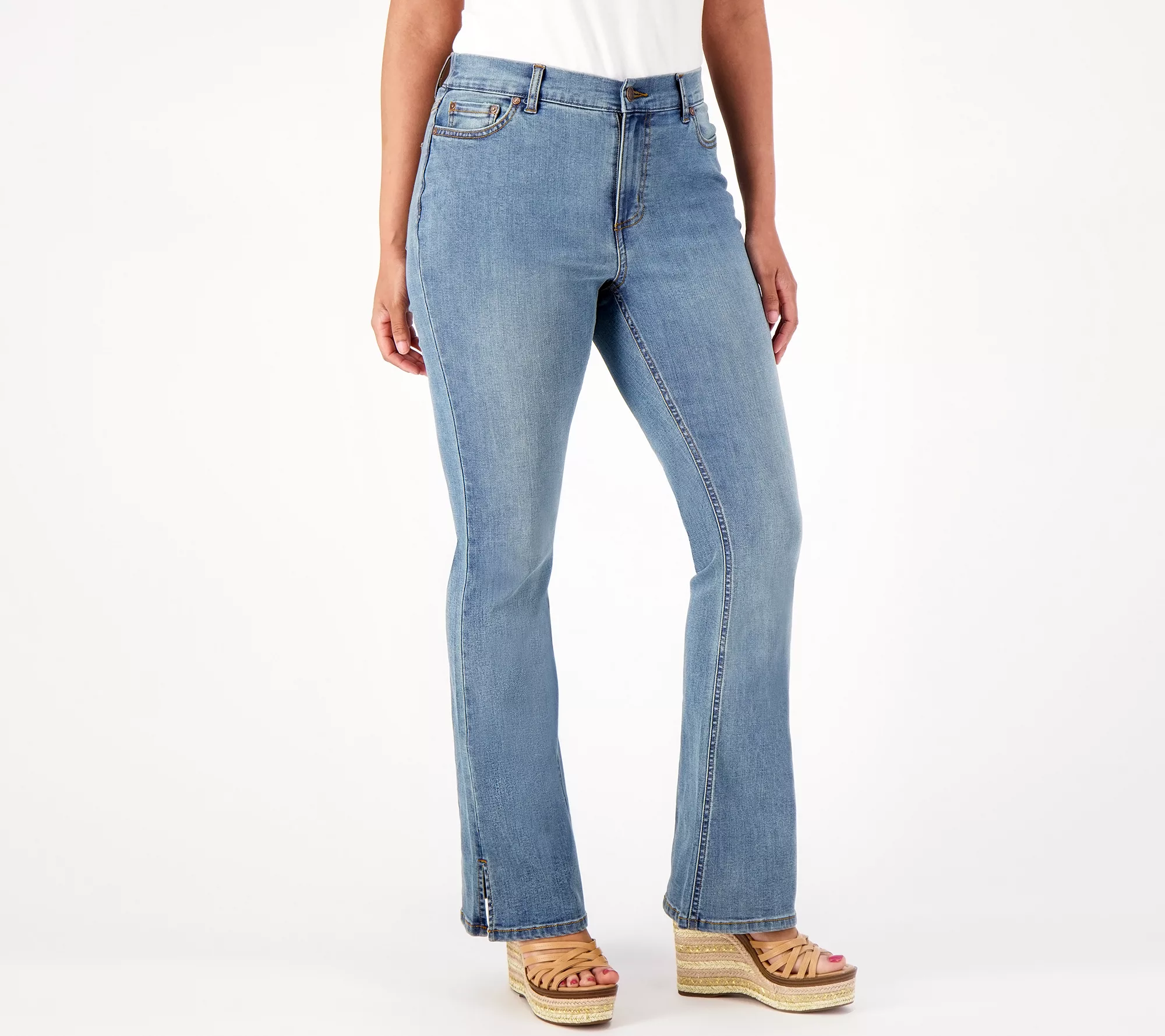 "As Is" Denim & Co. Canyon Retreat Easy Stretch Tall Slit Jeans