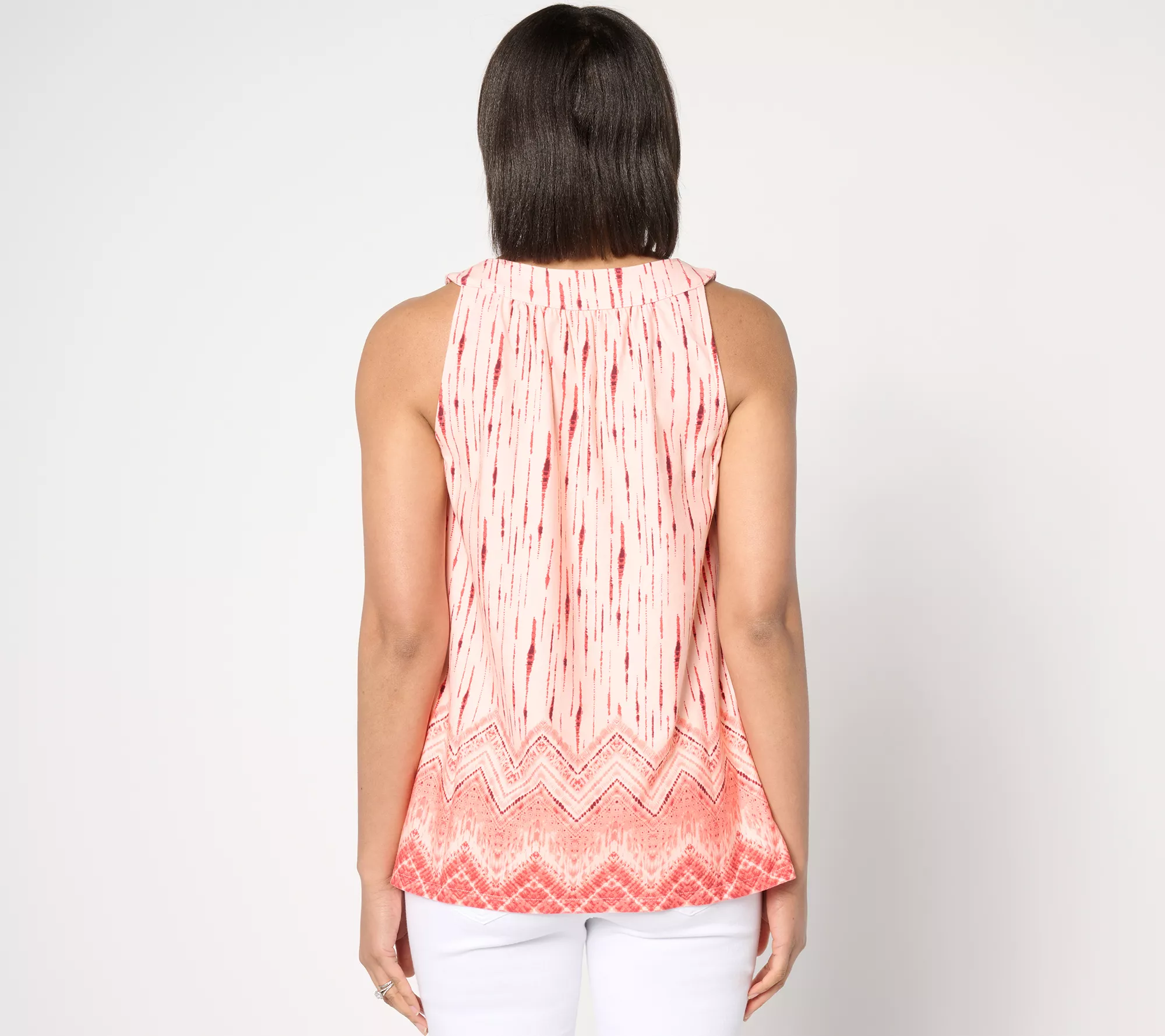 "As Is" Denim & Co. Printed Favorite Jersey Sleeveless Swing Tank Top