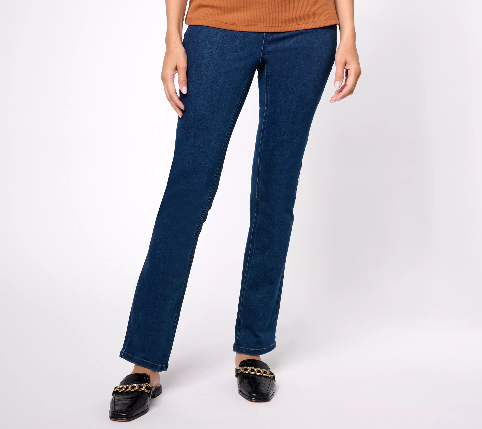 "As Is" Denim & Co. Signature Perfect Flex Petite Pull-On Jeans