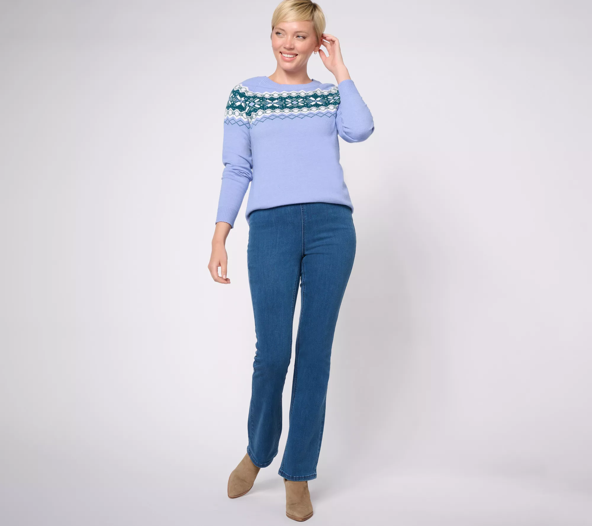 "As Is" Denim & Co. Signature Perfect Flex Petite Pull-On Jeans