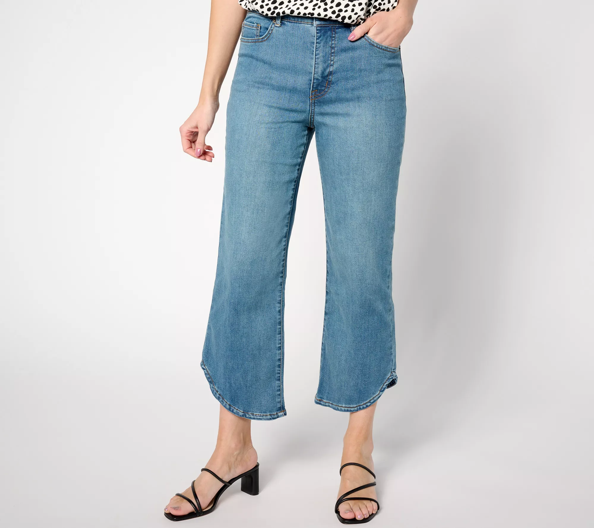 "As Is" LOGO by Lori Goldstein Petite Relaxed Ankle Jeans with Tulip Hem