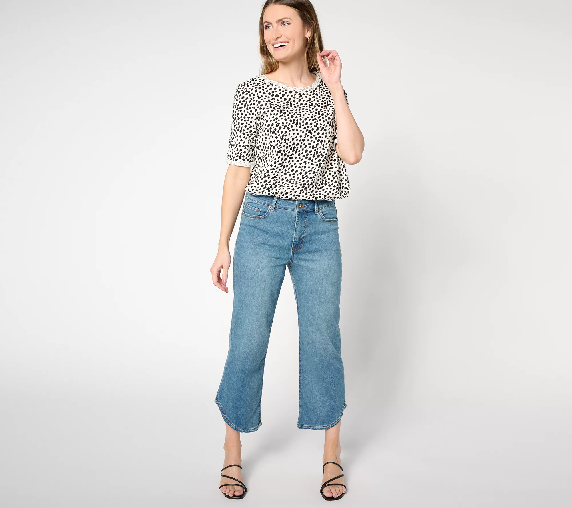 "As Is" LOGO by Lori Goldstein Petite Relaxed Ankle Jeans with Tulip Hem