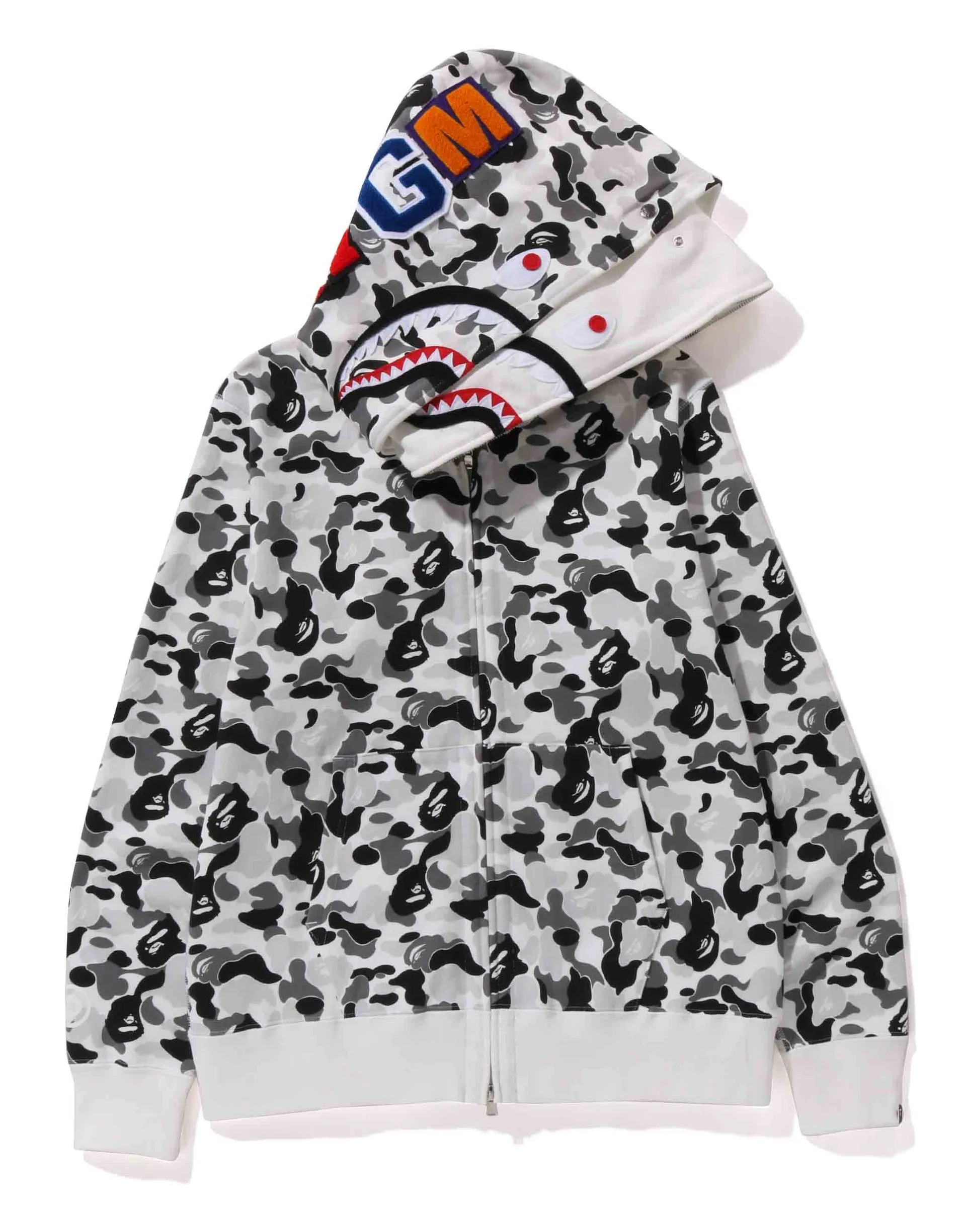 A Bathing Ape ABC CAMO DOUBLE SHARK FULL ZIP HOODIE