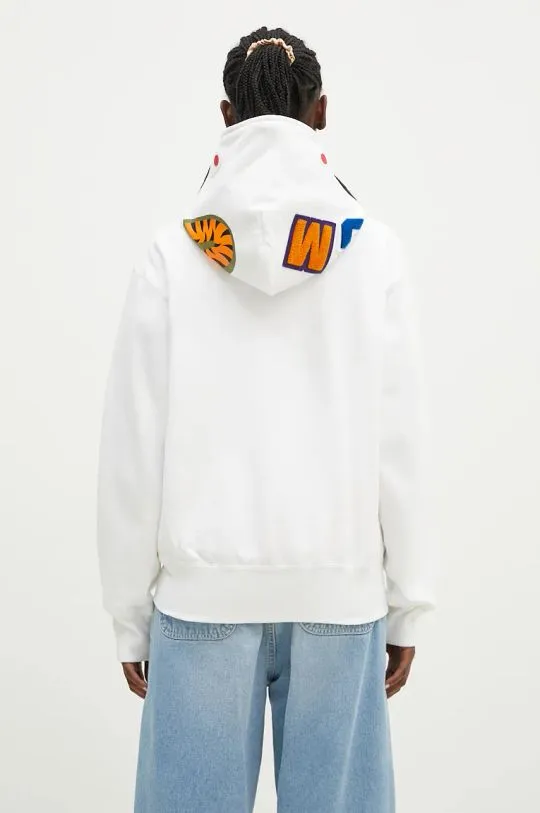 A Bathing Ape cotton sweatshirt Shark Full Zip women's white color hooded with a print 1K80215008