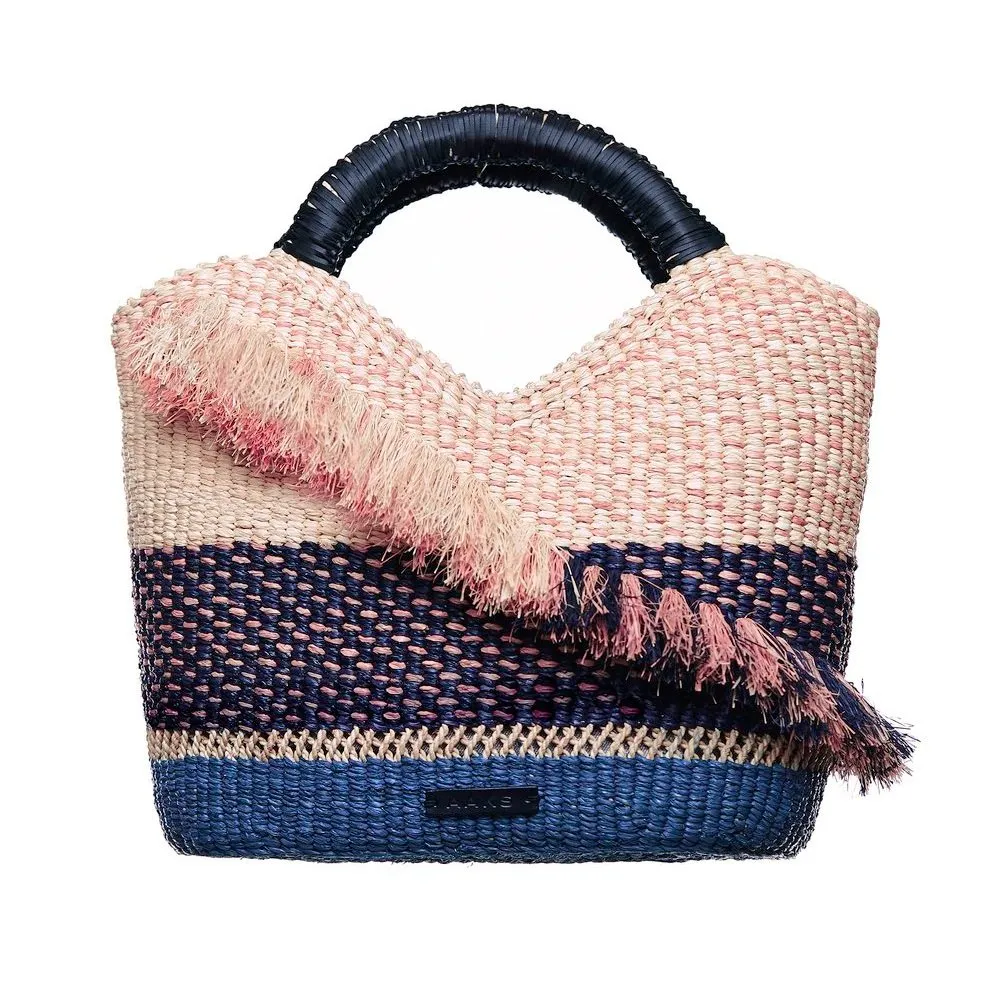 AAKS Oroo Natural bag Woven Raffia and 100% leather detailing