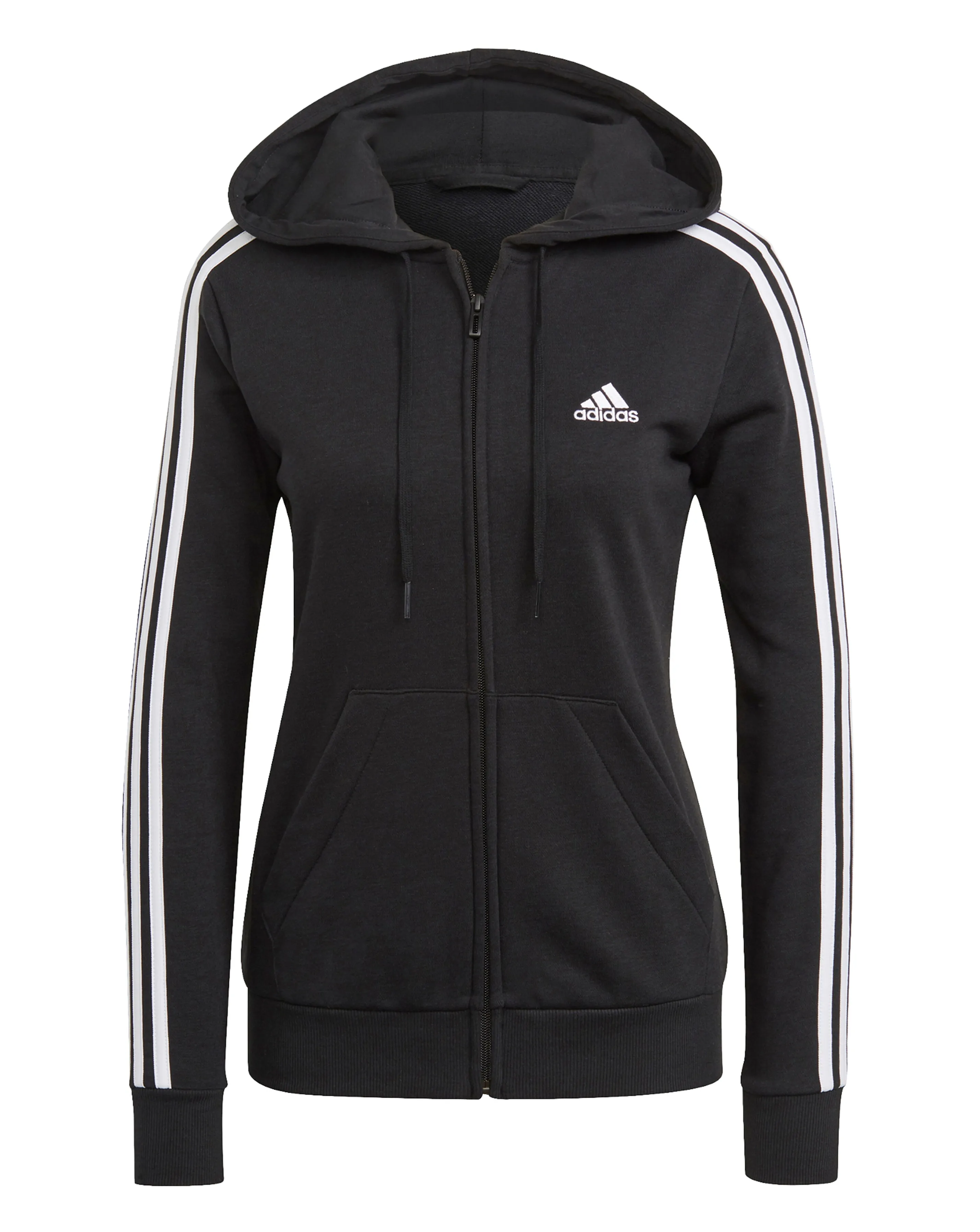 adidas Essentials French Terry 3 Stripes Full Zip Hoodie | Simply Be