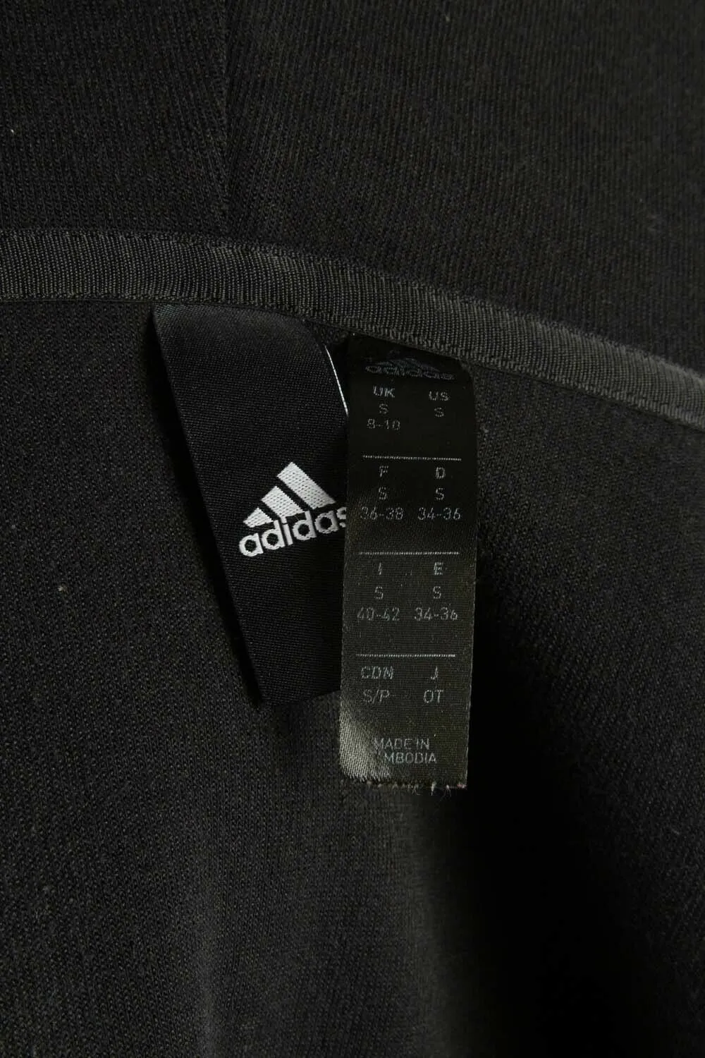 Adidas Hoodie Vintage Womens Full Zip Retro 90s Black Size UK S ( 8/10 ) - Pepper Tree London