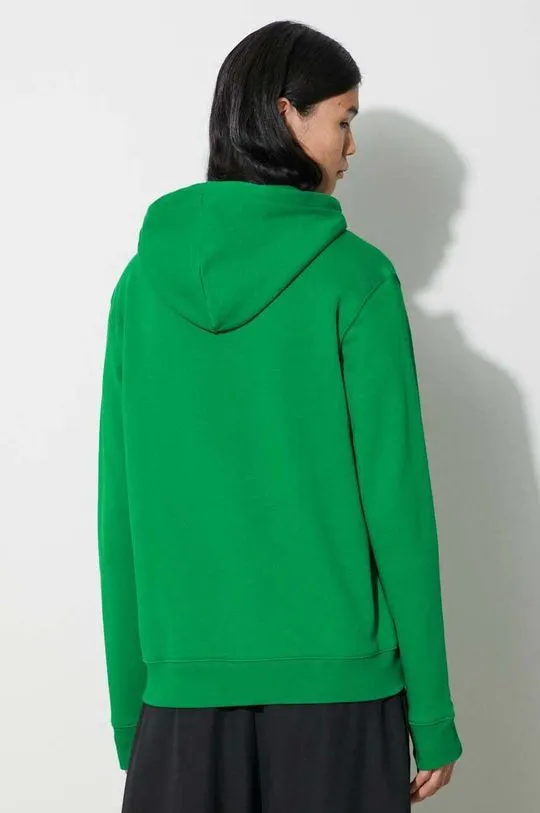 adidas Originals cotton sweatshirt Adicolor Classics Trefoil men's green color hooded with a print IM9403