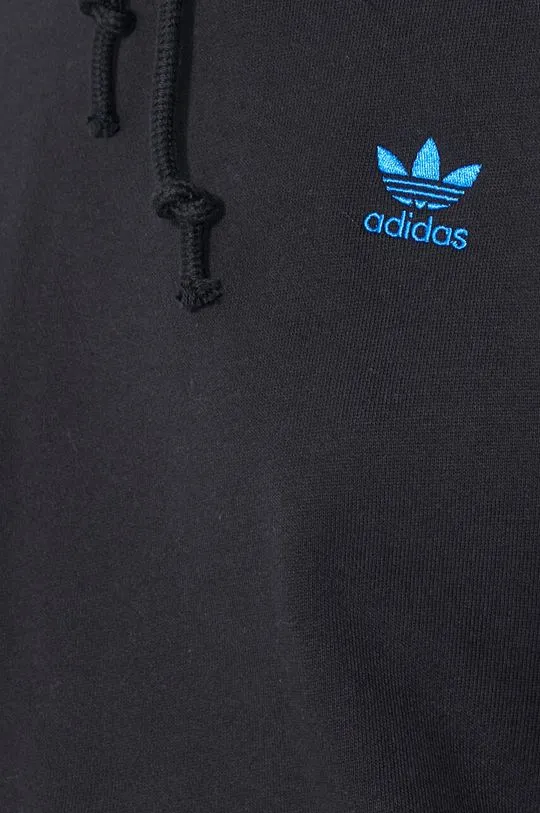 adidas Originals cotton sweatshirt women's black color hooded IU2458