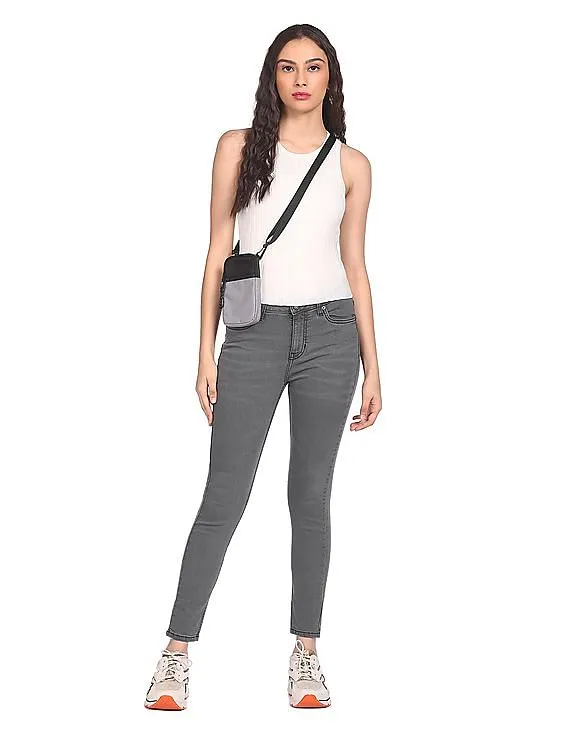 Aeropostale Women Grey Mid Rise Clean Look Jeans