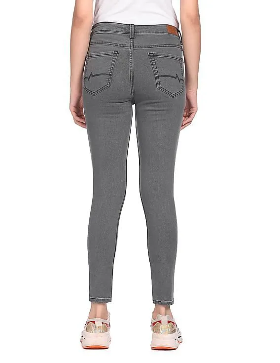 Aeropostale Women Grey Mid Rise Clean Look Jeans