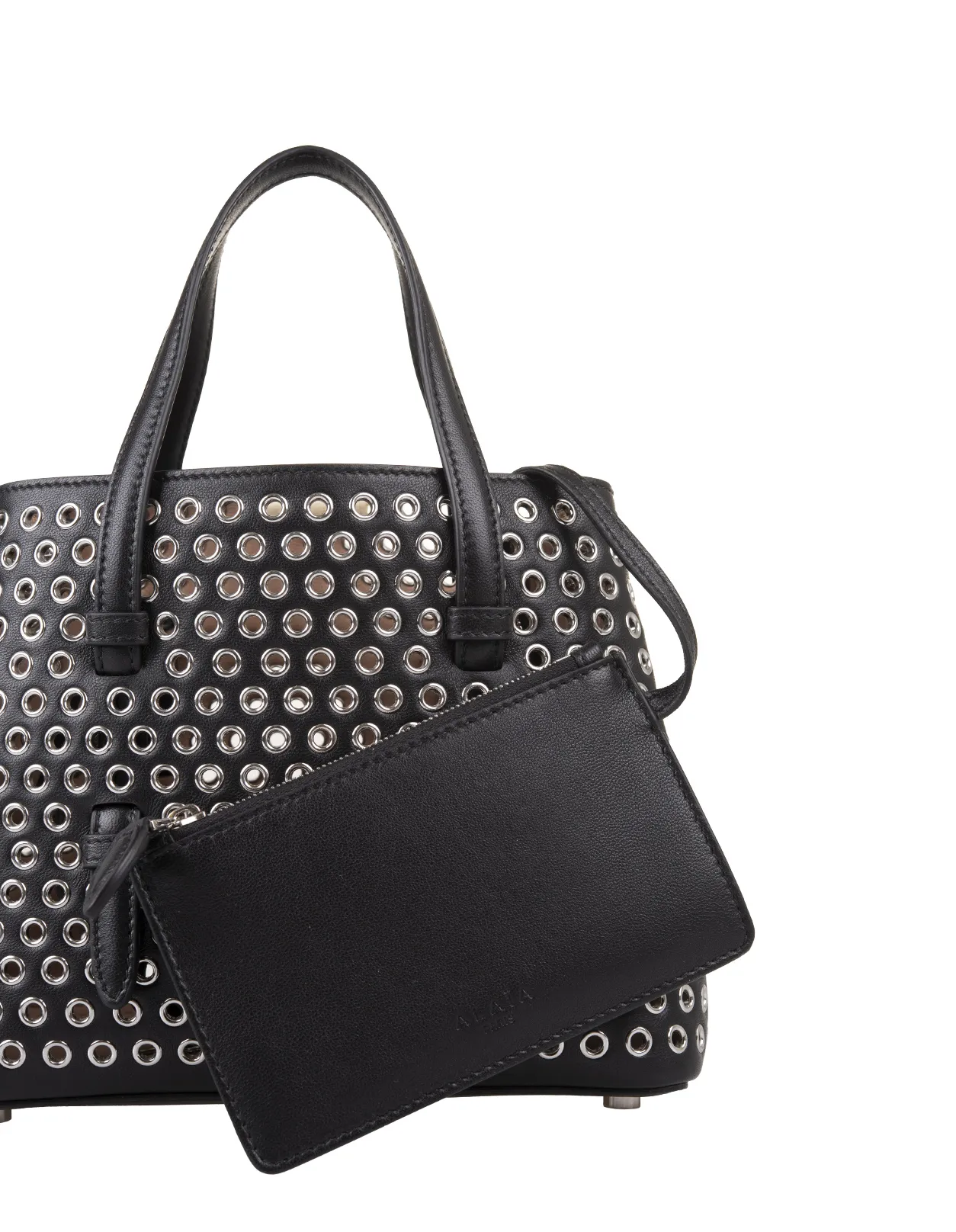 ALAIA Mina 20 Bag In Black Leather With Studs