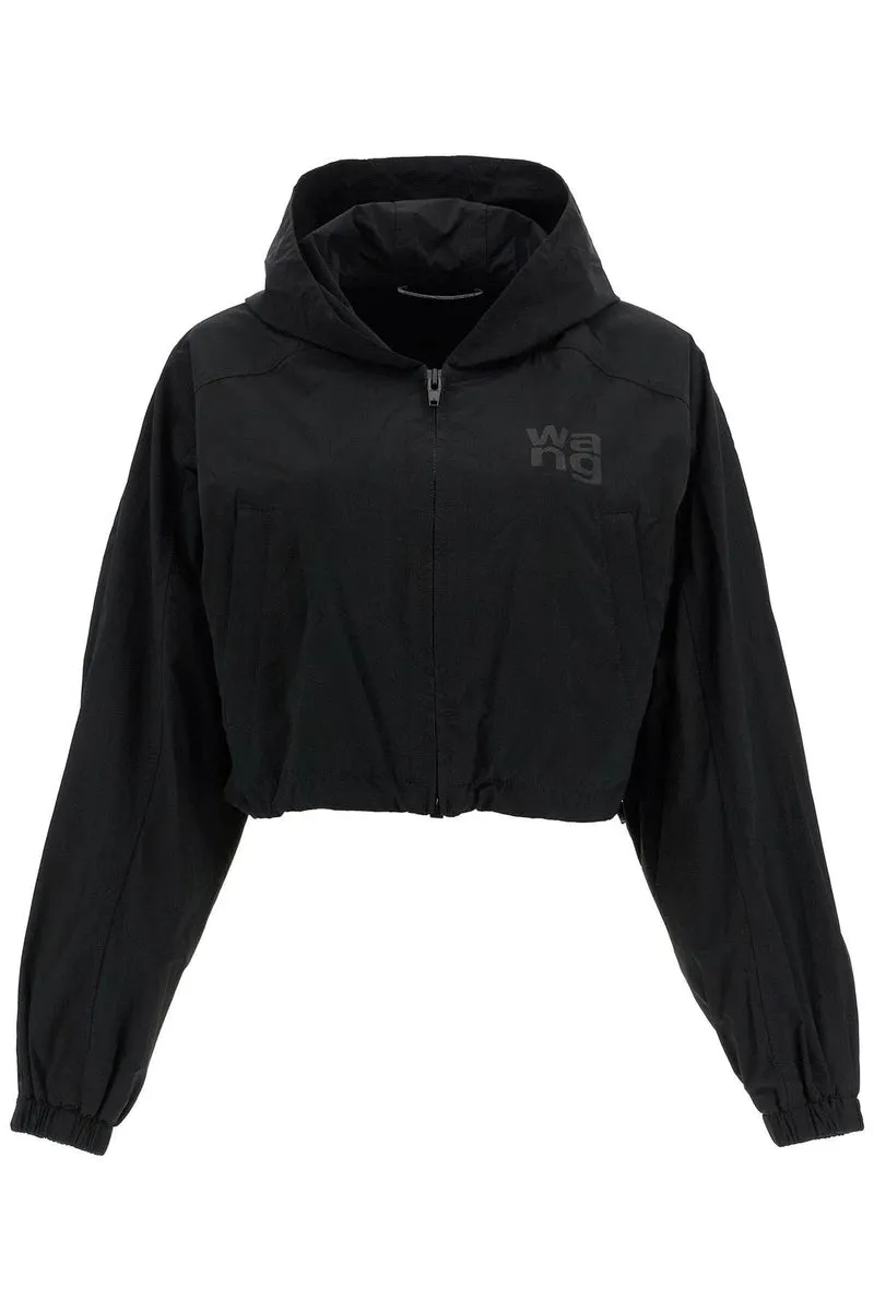 Alexander Wang    Alexander Wang Cropped Hooded Jacket With