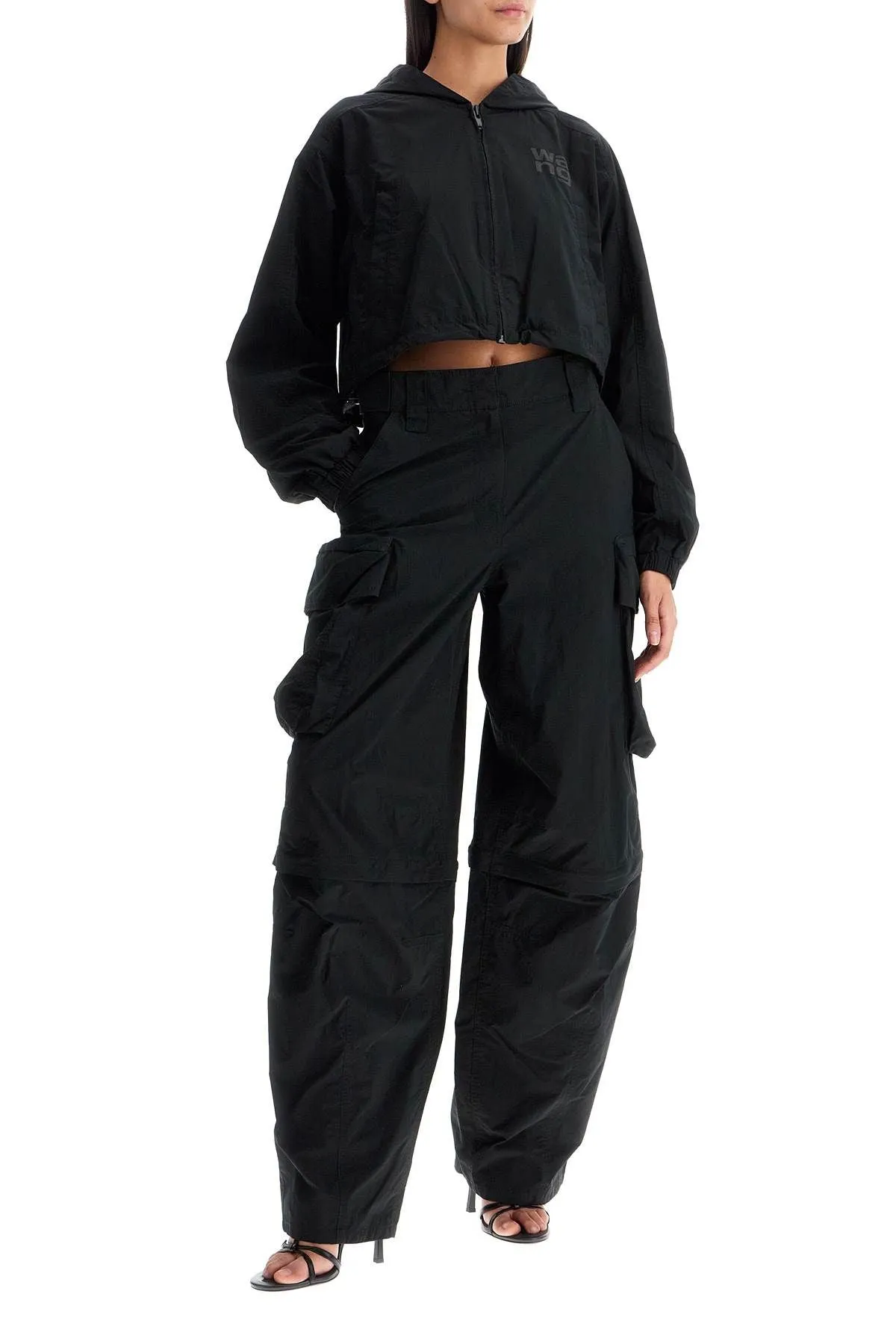 Alexander Wang    Alexander Wang Cropped Hooded Jacket With