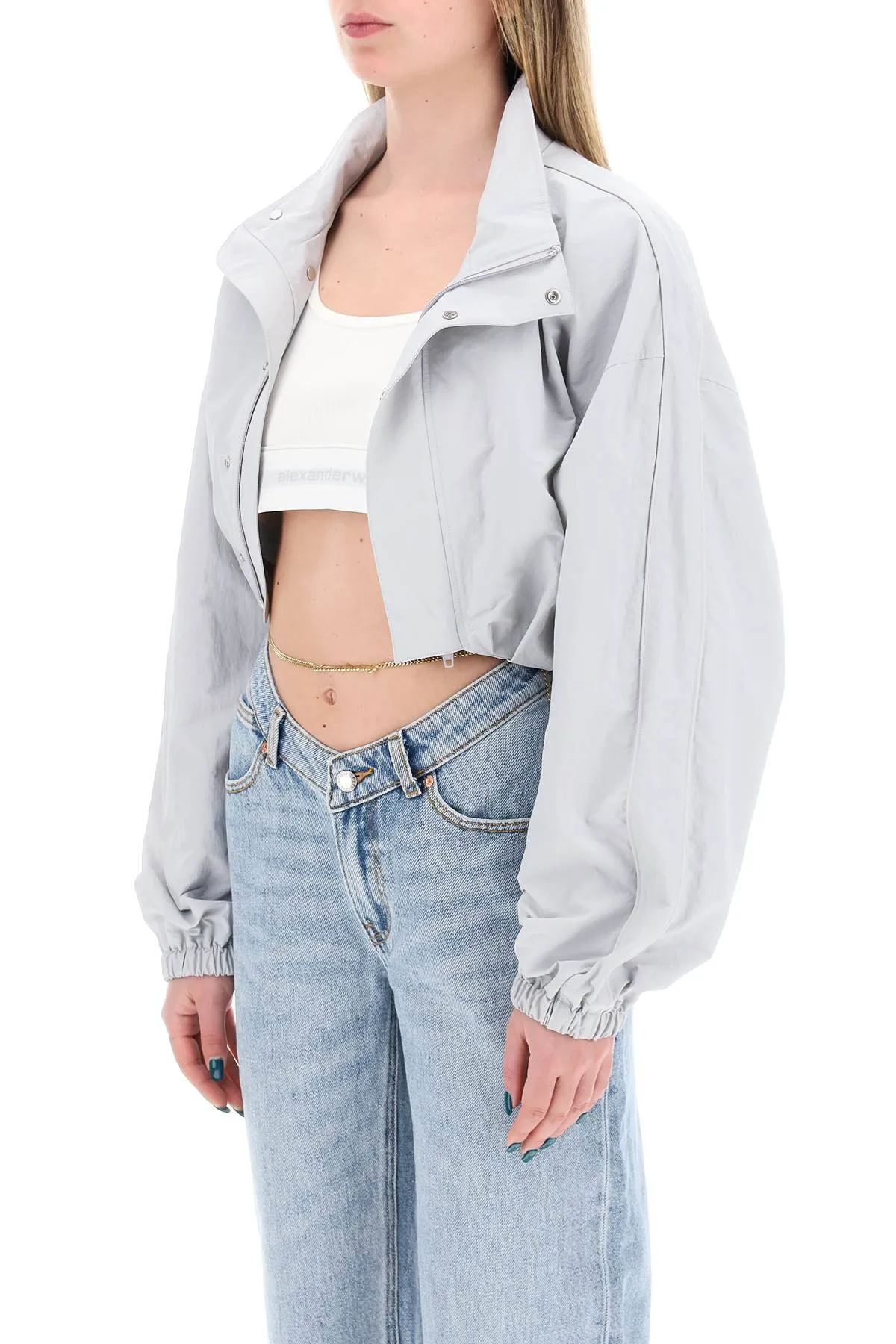 Alexander Wang    Alexander Wang Cropped Jacket With Integrated Top.