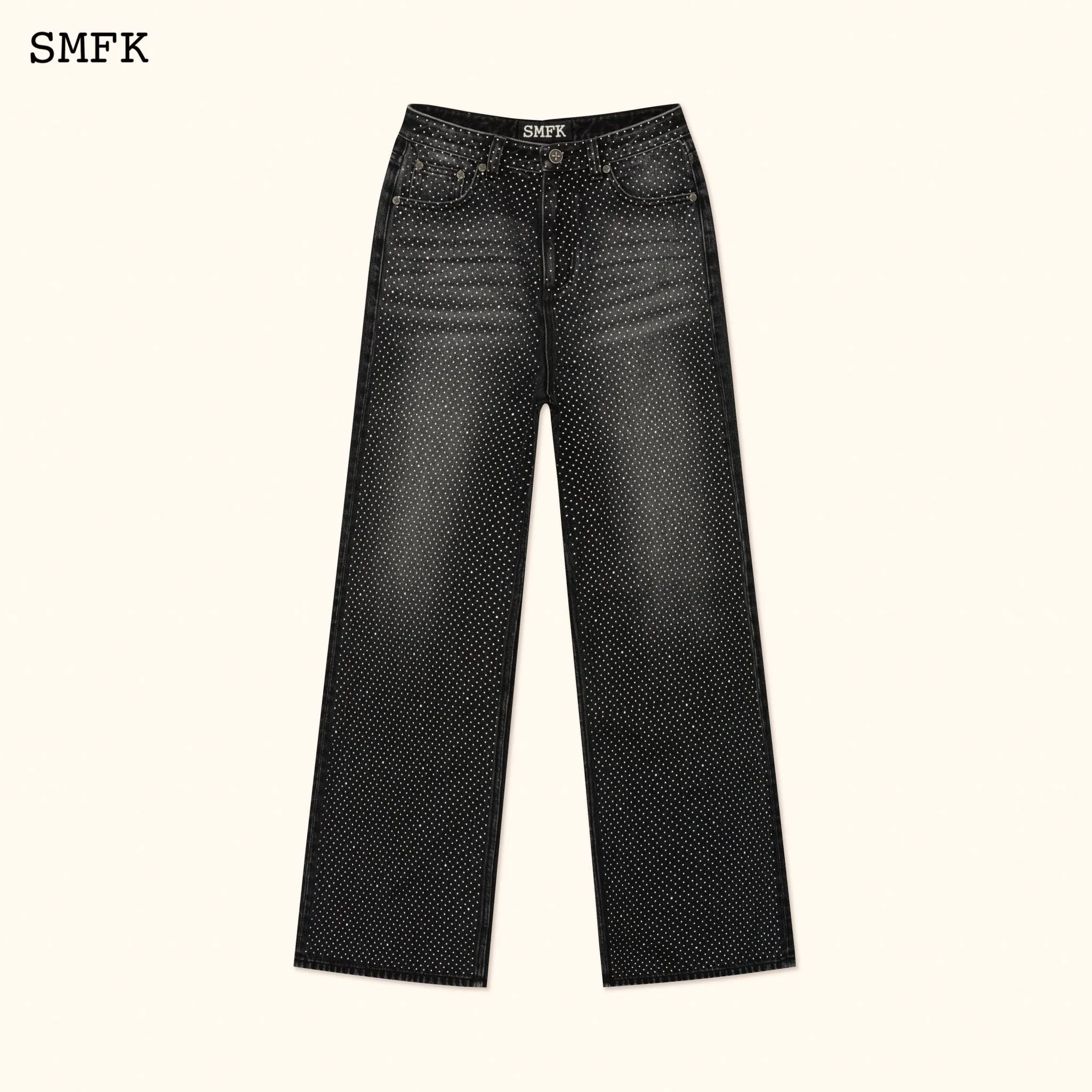 Ancient Myth Diamond Flared Jeans In Black-