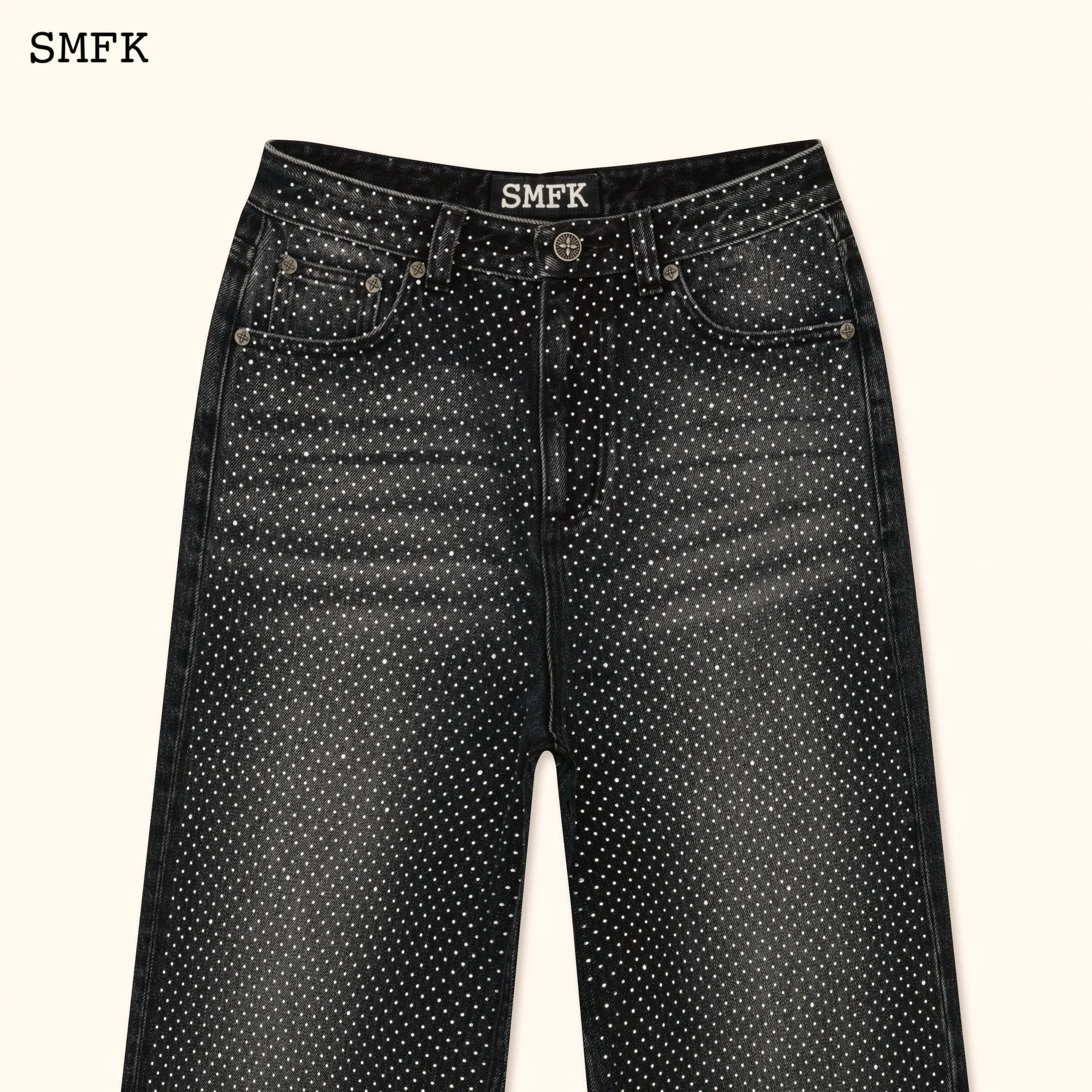 Ancient Myth Diamond Flared Jeans In Black-