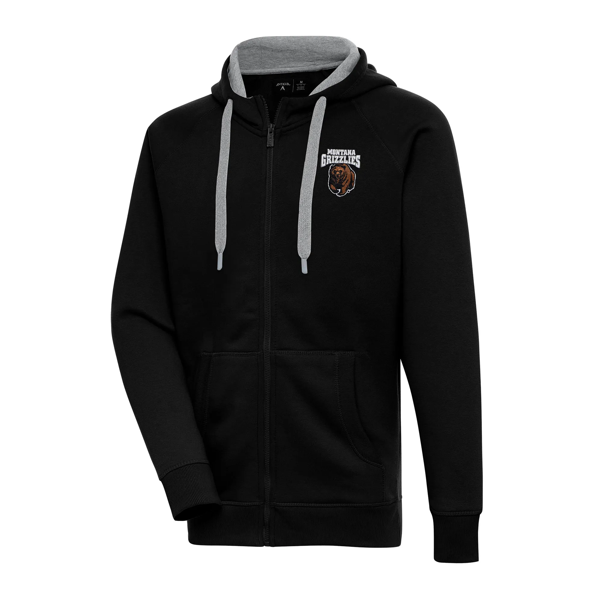 Antigua Montana Grizzlies Black Big & Tall Victory Full-Zip Hoodie Jacket