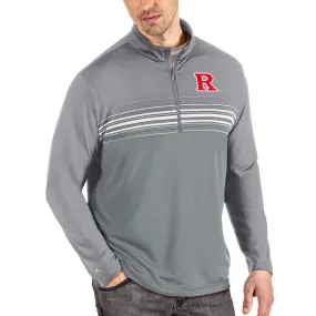 Antigua Rutgers Scarlet Knights Steel/Gray Big & Tall Pace Quarter-Zip Pullover Jacket