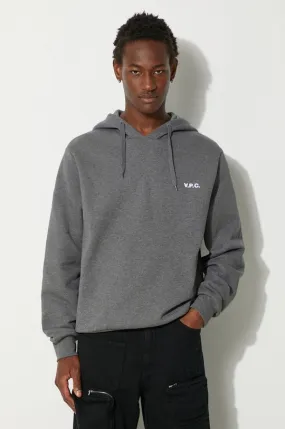 A.P.C. cotton sweatshirt Boxy Petit Vpc men's gray color hooded COHBR-H27917