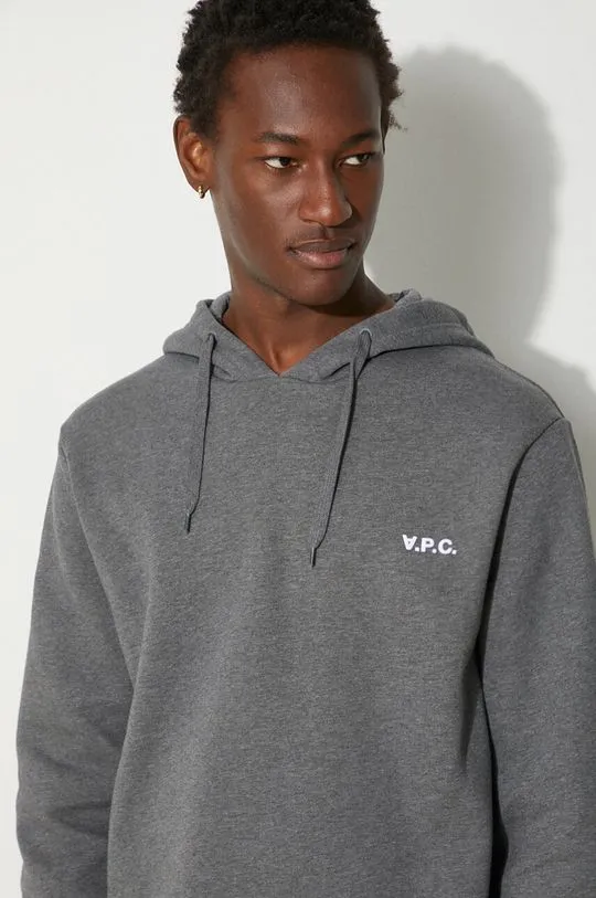 A.P.C. cotton sweatshirt Boxy Petit Vpc men's gray color hooded COHBR-H27917