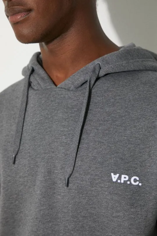 A.P.C. cotton sweatshirt Boxy Petit Vpc men's gray color hooded COHBR-H27917