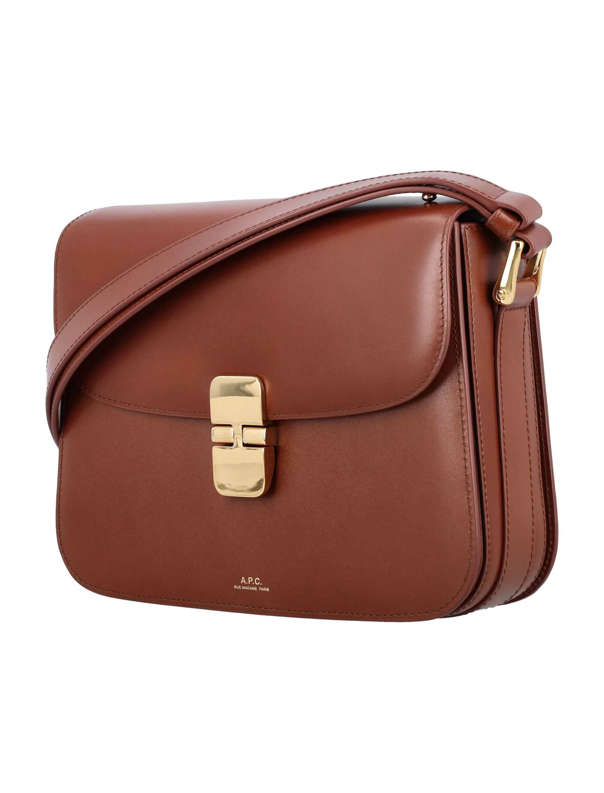 A.P.C. Elegant Mini Grace Handbag with Gold-Tone Hardware