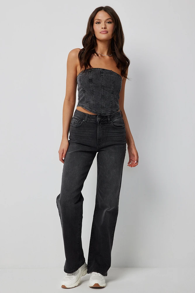 Ardene Ardene High Rise '90s Straight Leg Jeans in | Size | Spandex/Cotton