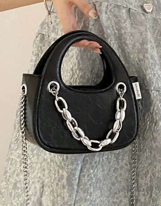 Aylin Faux Leather Soft Retro Chain Handle Handbag