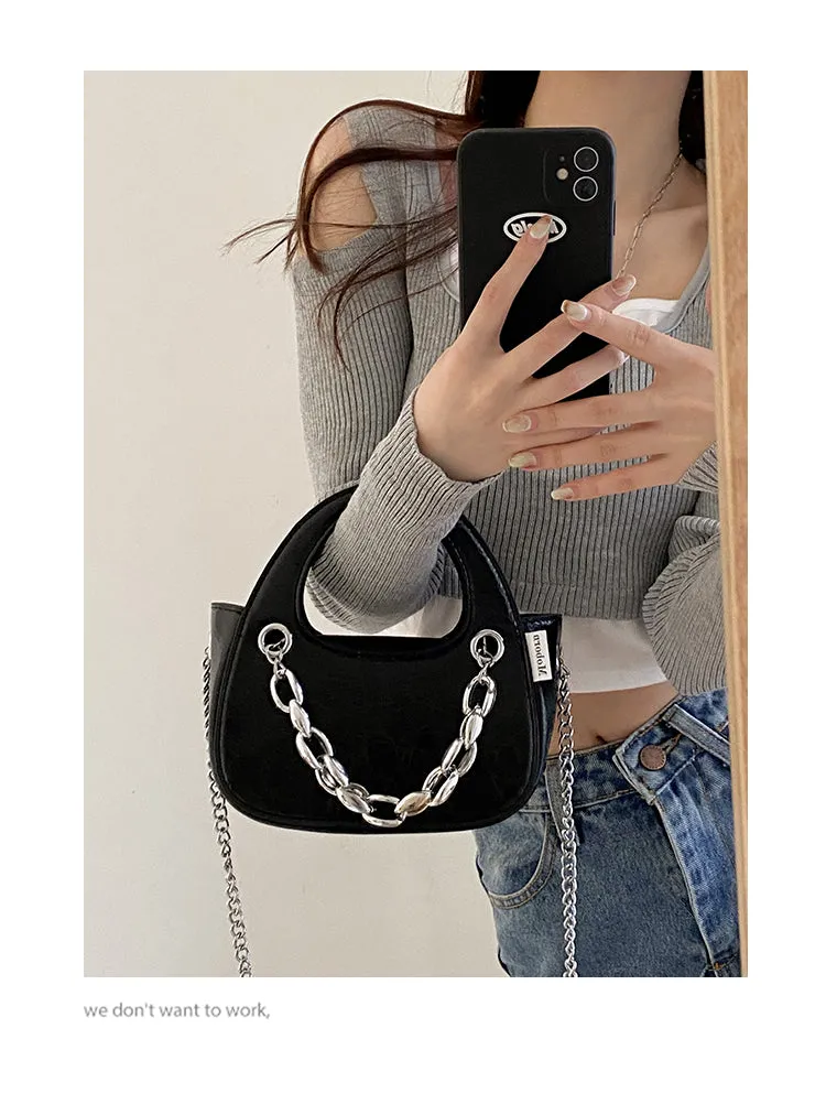 Aylin Faux Leather Soft Retro Chain Handle Handbag