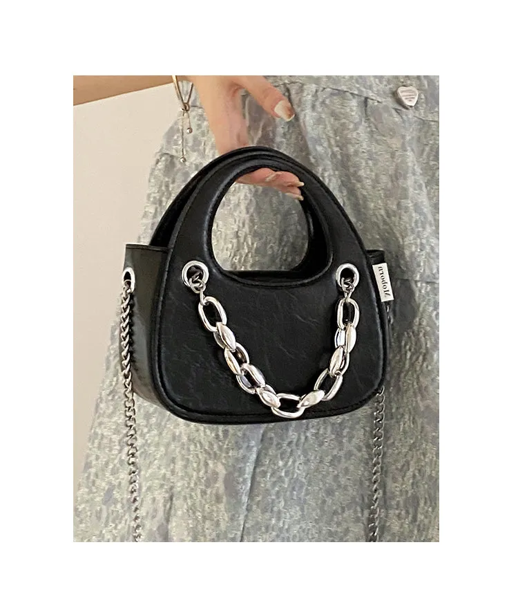 Aylin Faux Leather Soft Retro Chain Handle Handbag