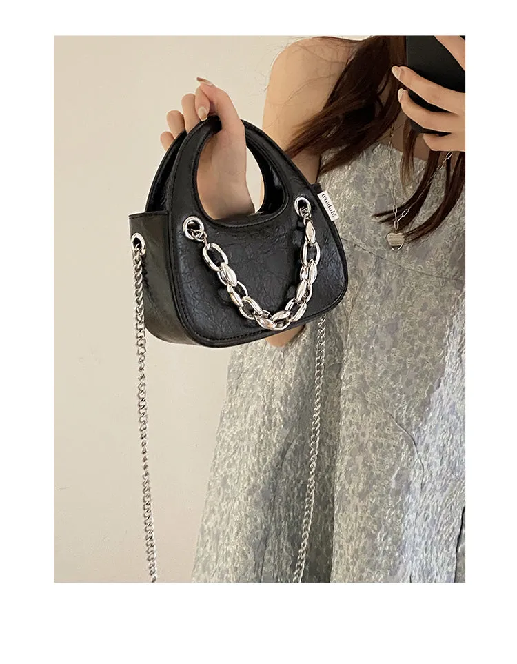 Aylin Faux Leather Soft Retro Chain Handle Handbag