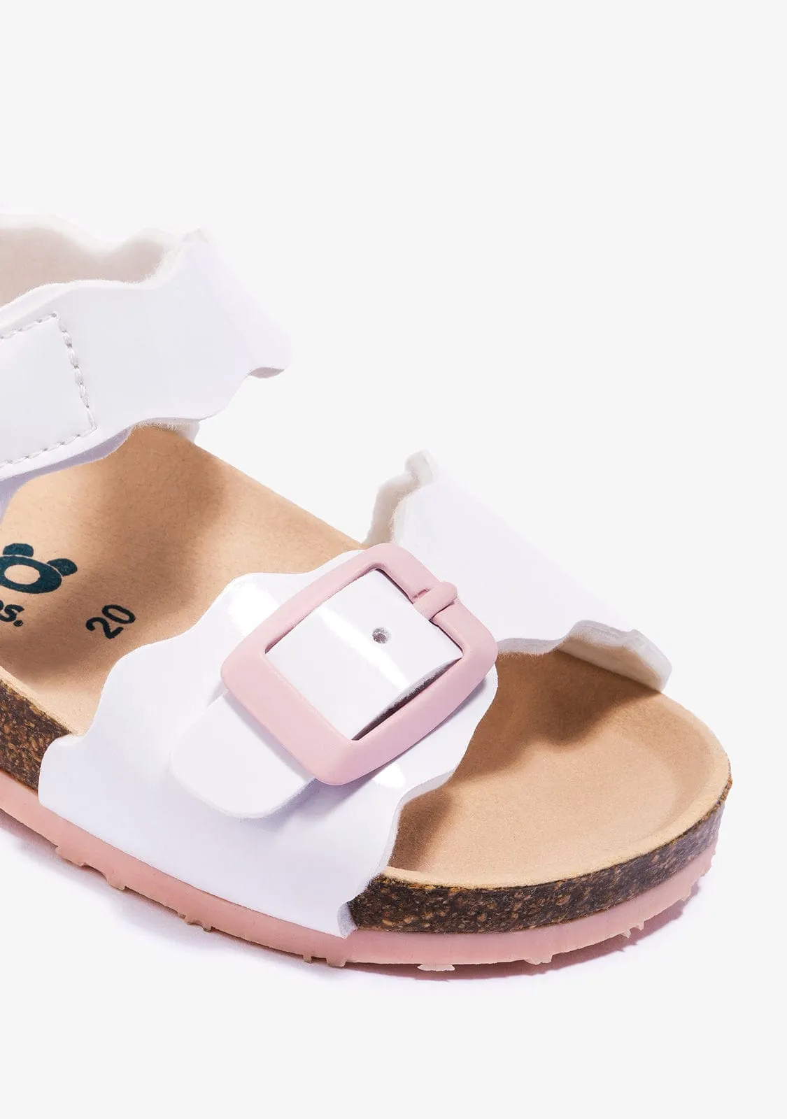 Baby's White Bio Sandals Patent Leather