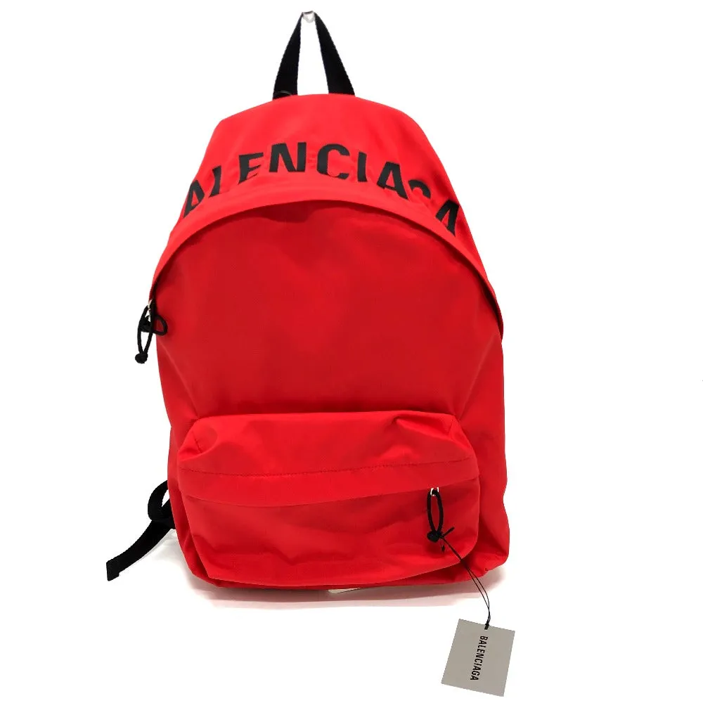 BALENCIAGA Backpack 507460 Nylon Red logo unisex(Unisex)