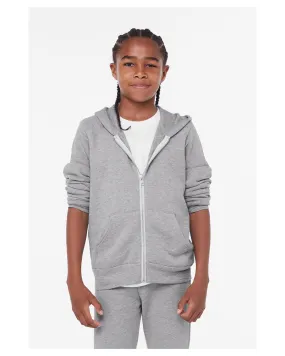 Bella + Canvas 3739Y Youth Sponge Fleece Full-Zip Hooded Sweatshirt