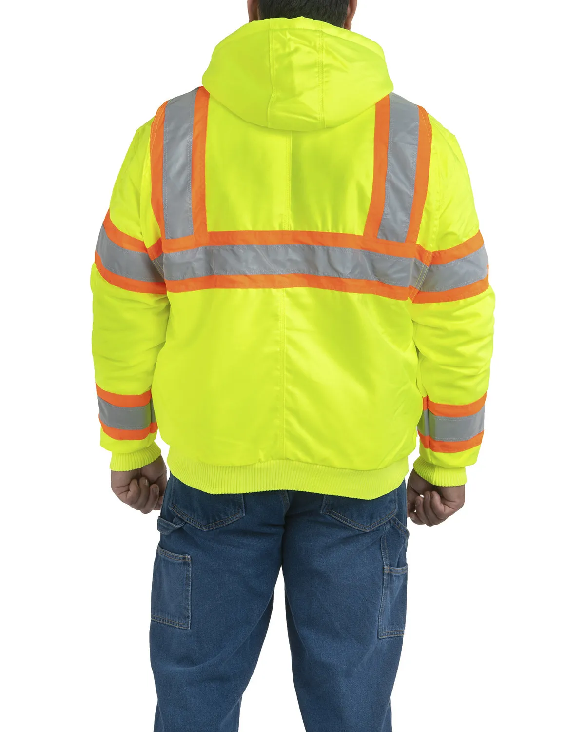 Berne HVJ571 Men's Hi-Vis Class 3 Hooded Active Jacket