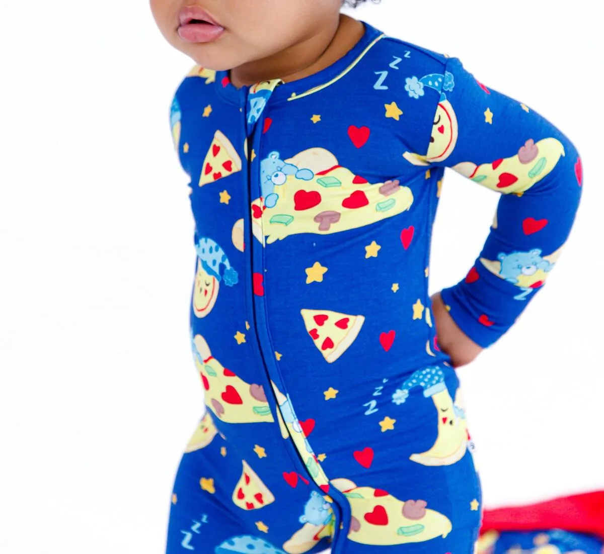 Birdie Bean Care Bears Bedtime Pizza Bamboo Viscose Convertible Romper