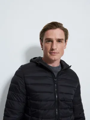 Black Lightweight Padded Hooded Jacket | Men | George at ASDA