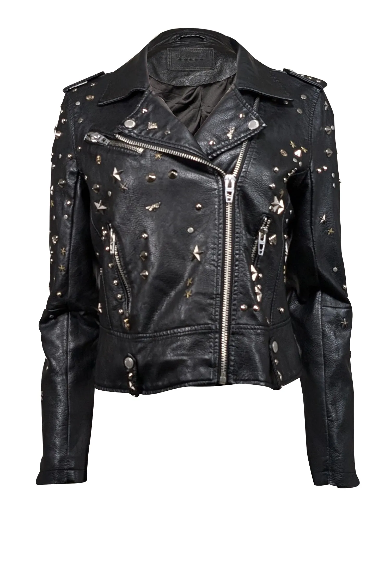 BLANKNYC - Black Studded Vegan Leather Moto Jacket Sz S