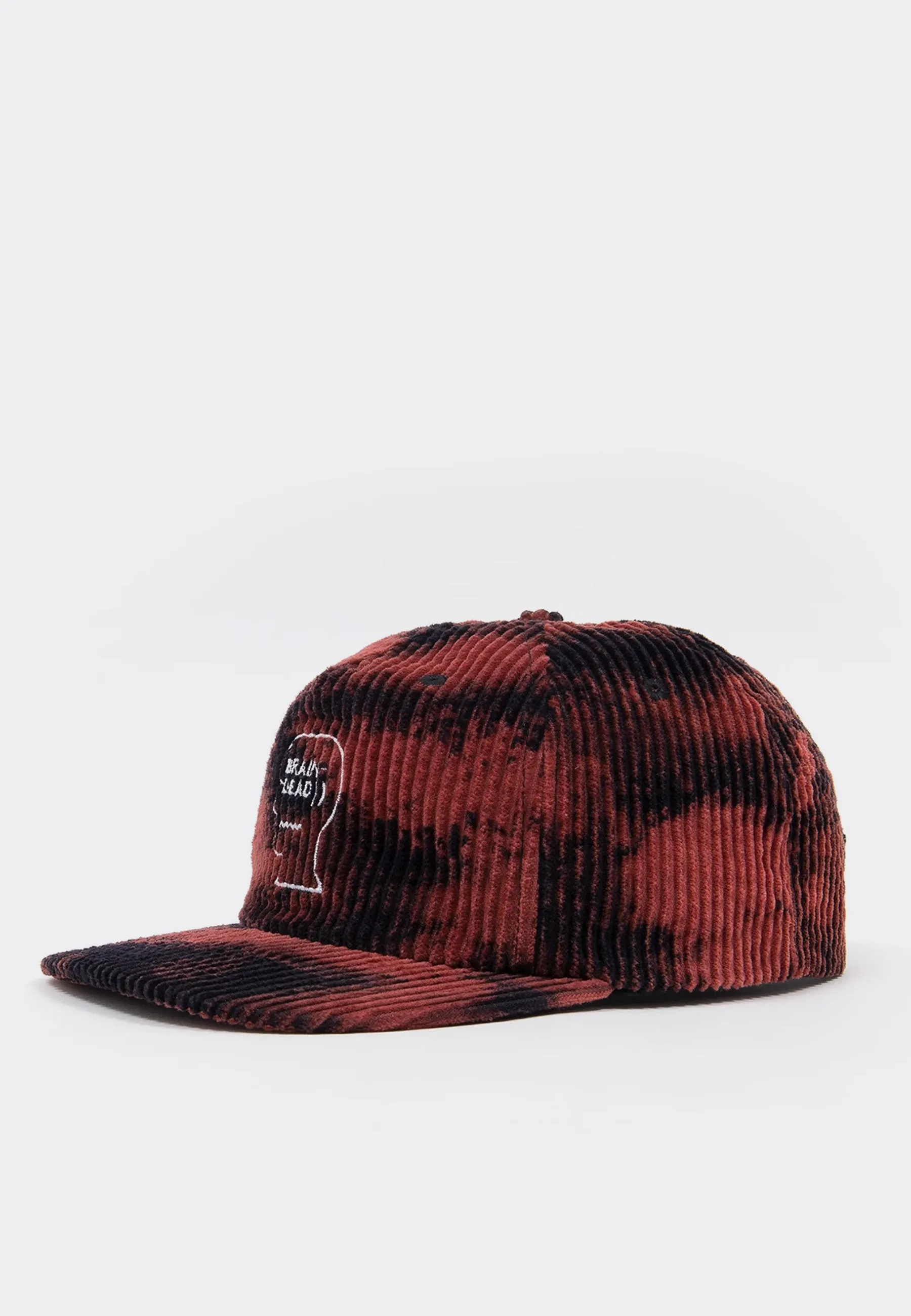 Bleached Cord Logo Head Hat - black