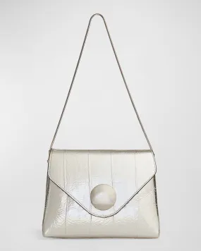 Bobbi Envelope Flap Eel-Embossed Shoulder Bag