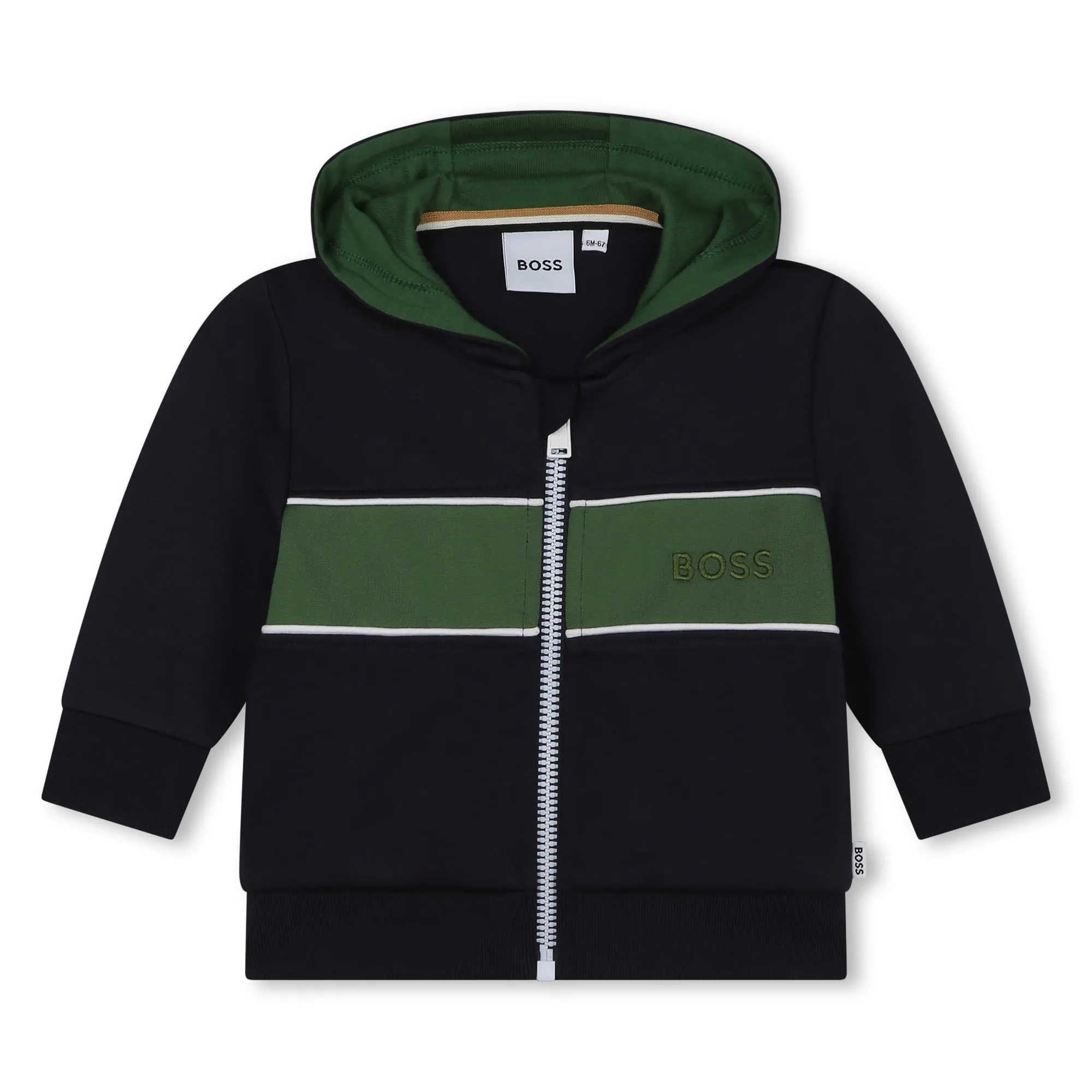 Boss Jacket Infant Hooded Green-Navy