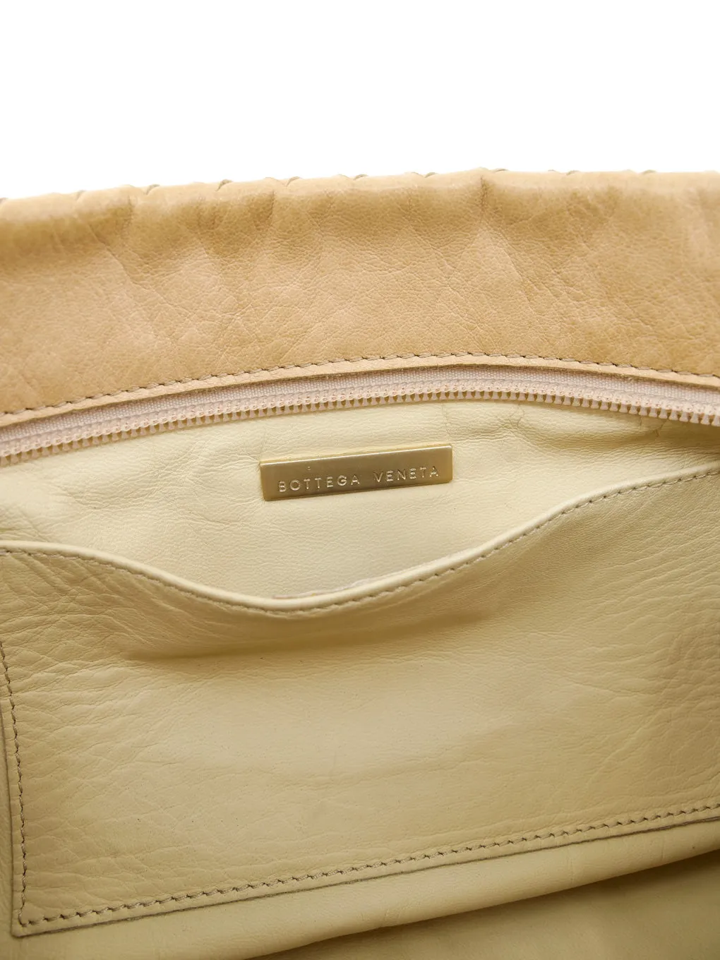 Bottega Veneta Beige Intrecciato Leather Bag