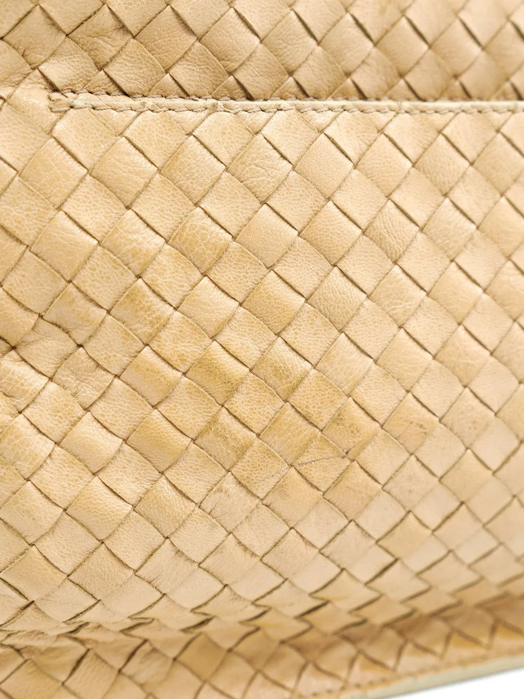 Bottega Veneta Beige Intrecciato Leather Bag