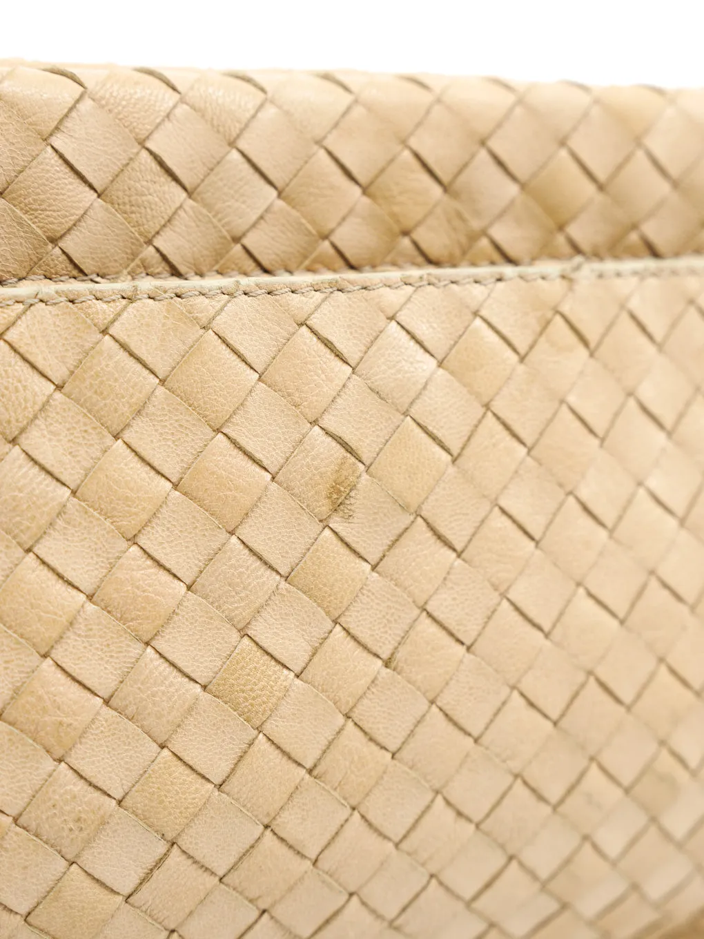 Bottega Veneta Beige Intrecciato Leather Bag