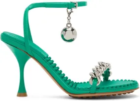 Bottega Veneta Green Dot Heeled Sandals